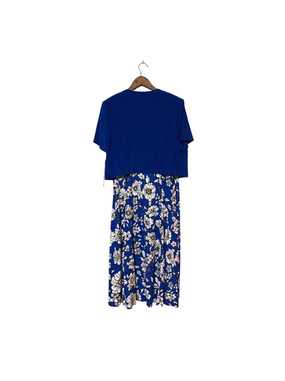 Julian Taylor Womens Blue & White Floral Dress With Ruffled Cardigan Size 16 - Picture 3 of 7